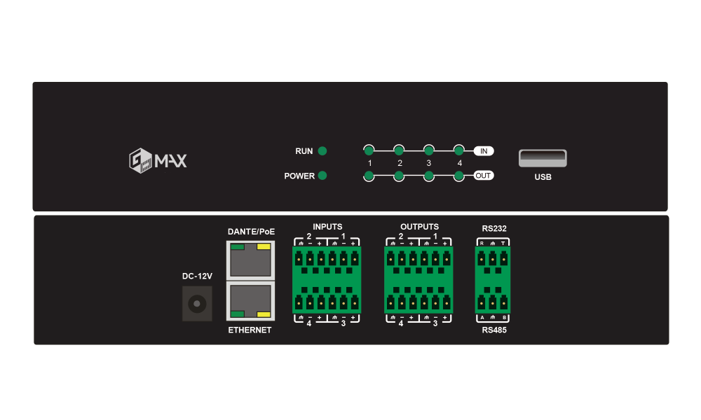 MAX-DMP 0404D Dante網絡音頻管理器